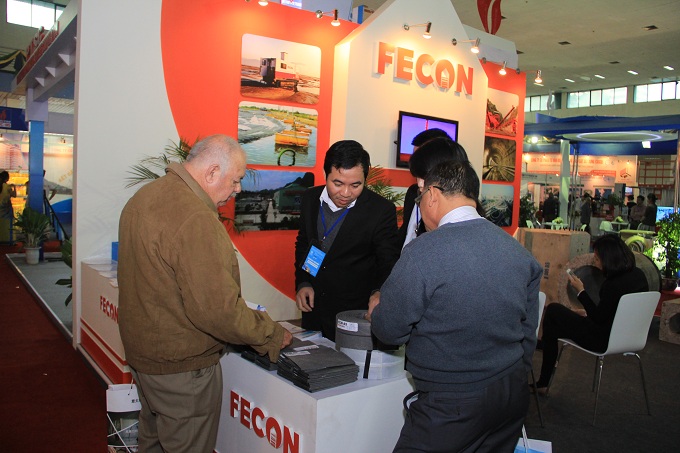 Gian hàng công ty FECON thu hút sự quan tâm của rất nhiều khách thăm quan trong và ngoài nước