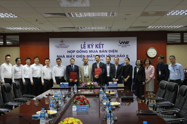 EVN và FECON ký kết hợp đồng mua bán điện nhà máy điện mặt trời Vĩnh Hảo 6