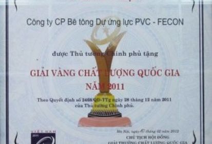 FECON Pile Company has been honored the Golden Award in National Quality Award 2011