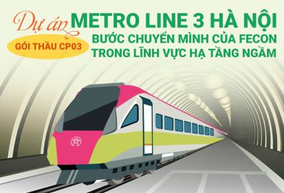 INFOGRAPHIC: DỰ ÁN METRO LINE 3 HÀ NỘI - GÓI THẦU CP03| BƯỚC CHUYỂN MÌNH CỦA FECON TRONG LĨNH VỰC HẠ TẦNG NGẦM