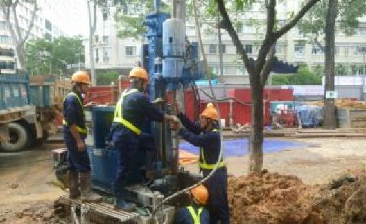 HCM MTR Line 1 – Thi công cọc Jet Grouting khu vực Nhà hát thành phố